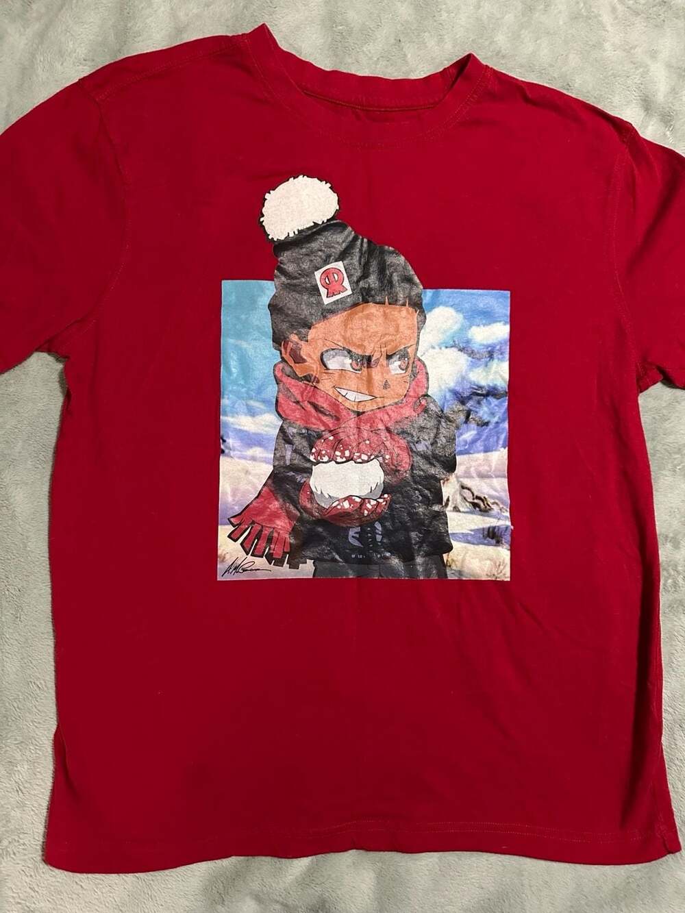 The Boondocks Riley Freeman Winter Snowball Graphic T-Shirt, Size Large